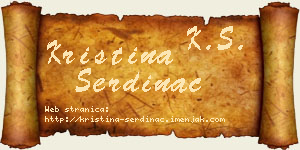 Kristina Serdinac vizit kartica